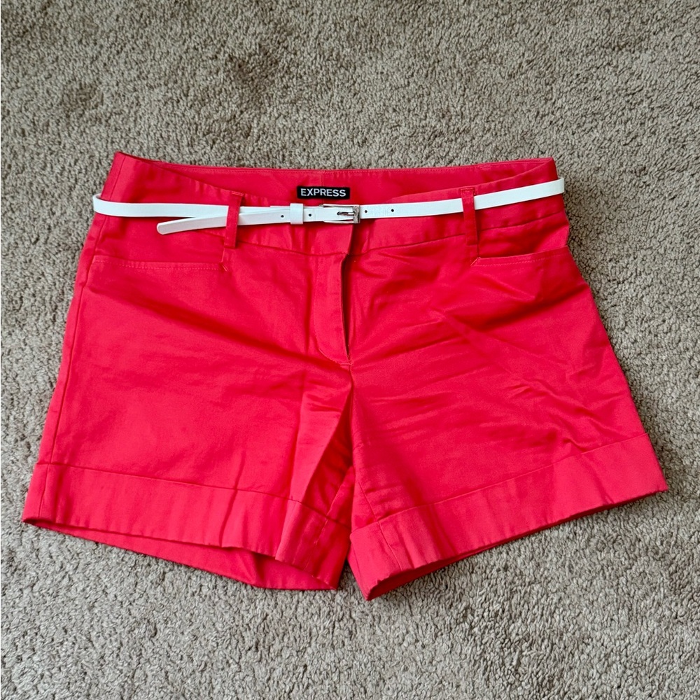 Express Women's Vibrant Shorts with White Belt